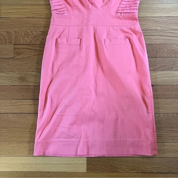 Preen Thornton Bregazzi Coral Pink Cotton Tailored Structured Sundress Large - Picture 3 of 15